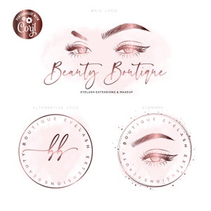 Editable Lash Logo Design, Makeup Artist Logo, Lash Extensions Logo, Beauty Logo Design, Eyebrows Logo Design, DIY Beauty Salon Logo