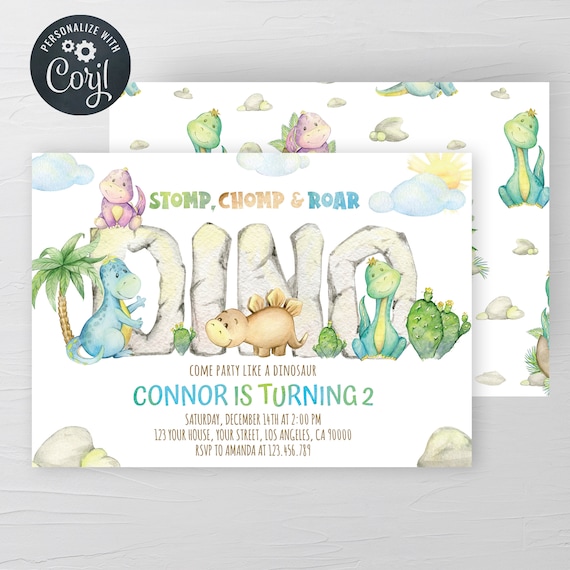Dinosaur Birthday Party Invitation Dino Birthday Dinosaur Invite Boy Birthday invite Dinosaur Birthday Invitation Printable Instant Download