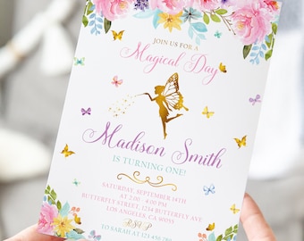 Fairy Birthday Invitation Magical Fairy Invitation Floral Fairy Invitation Fairy Party Fairy Invite Editable Instant Download Printable B2