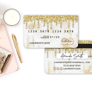 Kreditkarte Visitenkarte, Gold Visitenkarte, Wimpern Kreditkarte Visitenkarte, Makeup Visitenkarte