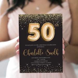 50th Birthday Invitation 50th Birthday for Her Women Birthday Party Printable Fifty Birthday Invitation INSTANT DOWNLOAD