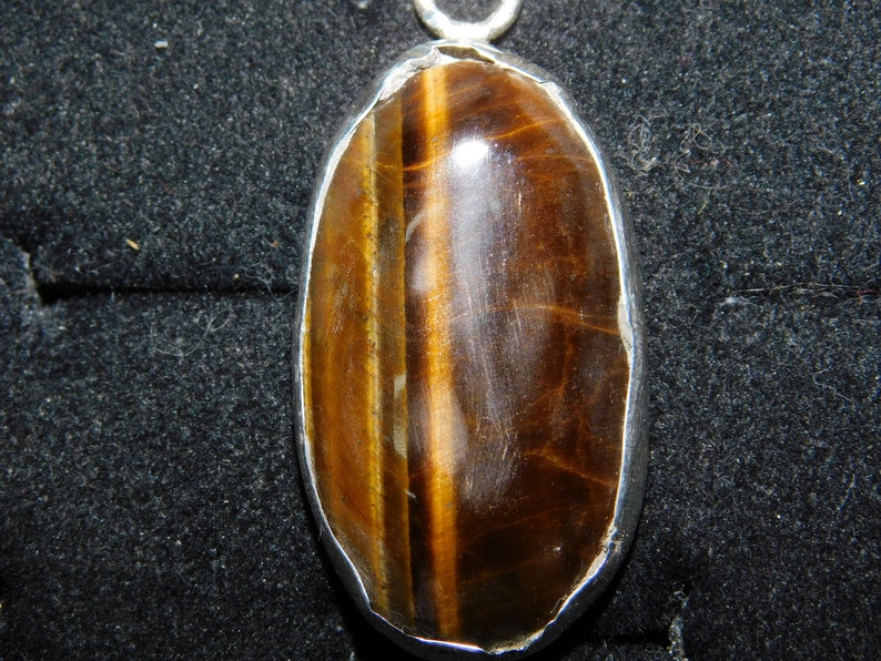 Large Tiger Eye Stone Set in Sterling Silver c130