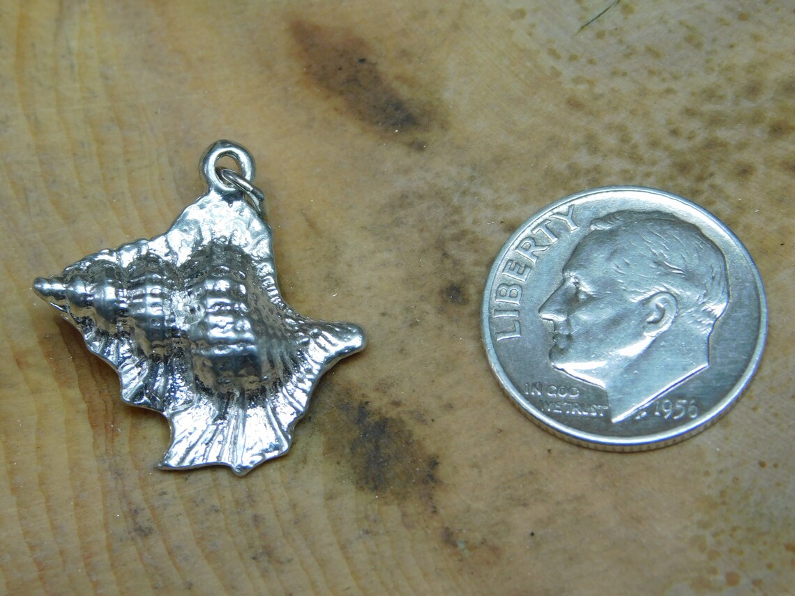 Conch Shell Sterling Silver Pendant 124 - Etsy