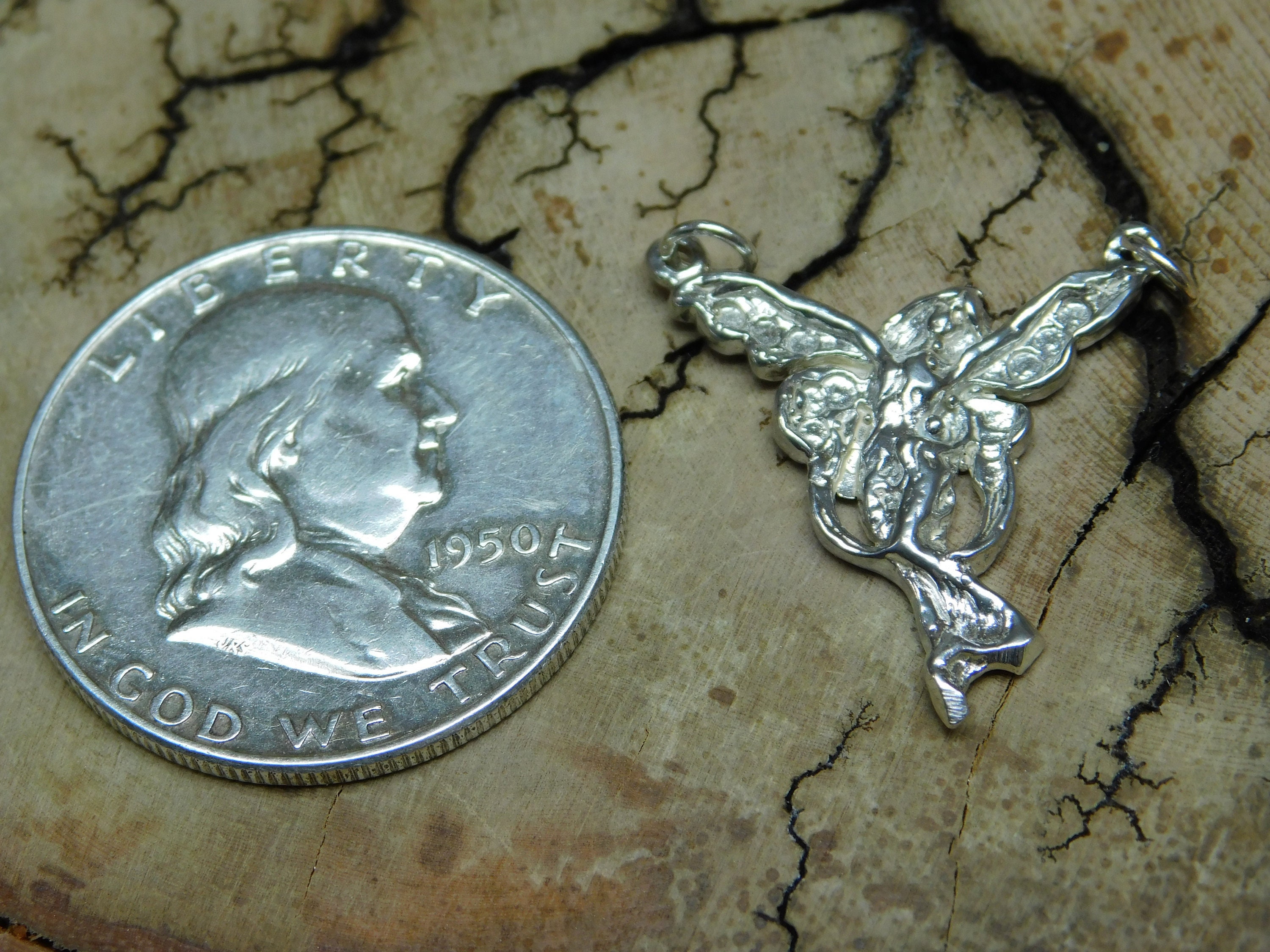 Medium Faerie Sterling Silver Pendant 70 - Etsy Israel