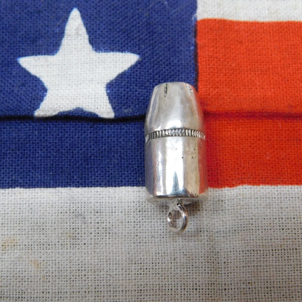 Silver Bullet .357 Magnum JHP Sterling Silver Pendant
