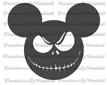 Jack Skellington Head SVG, Jack Skellington Silhouette SVG and PNG Download for Circuit and Silhouette.