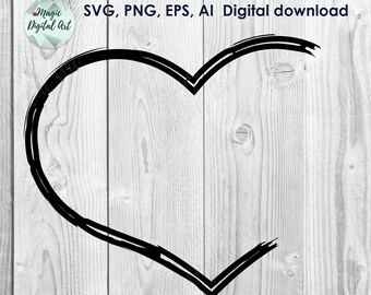 half heart file etsy