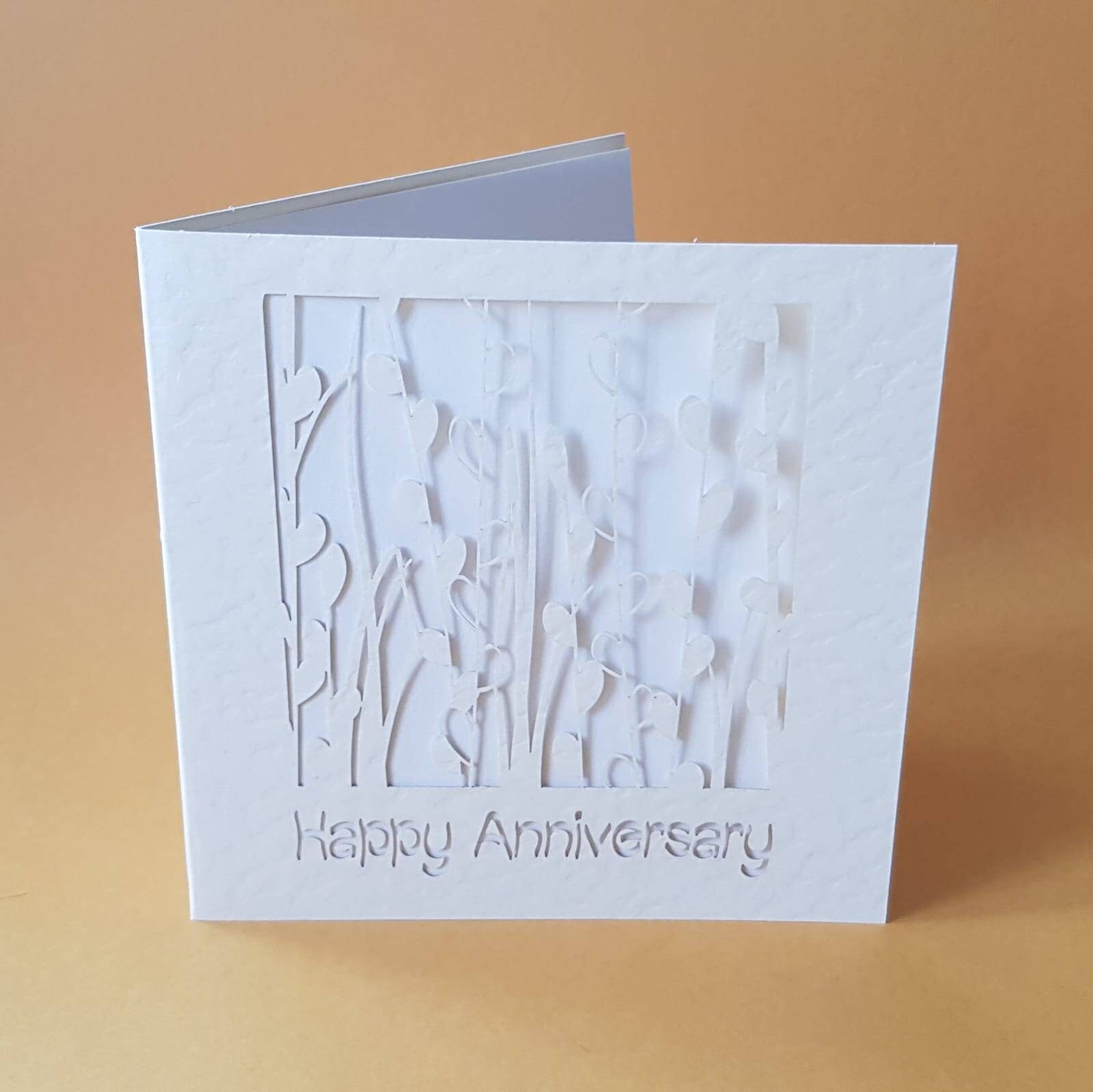 Happy Anniversary laser cut catkin card Etsy