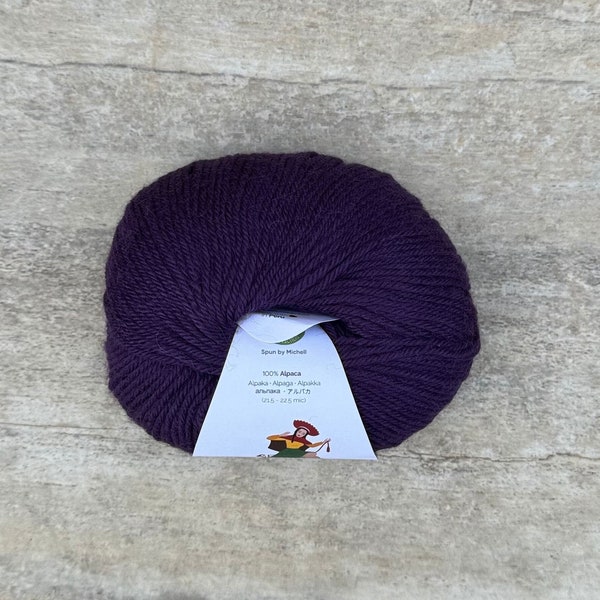 Purple Baby Alpaca Yarn for Crocheting or Knitting from Peru / Super Soft Baby Alpaca Yarn color Purple/Indiecita Baby Alpaca Yarn DK