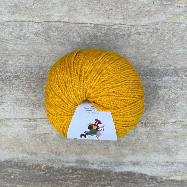 Yellow Baby Alpaca Yarn for Crocheting or Knitting / Super Soft Yellow Baby Alpaca Yarn for Special Gift/Indiecita DK Baby Alpaca Yarn