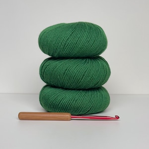 100% Green Baby Alpaca Yarn DK Weight Soft Luxury Knitting and Crochet Yarn