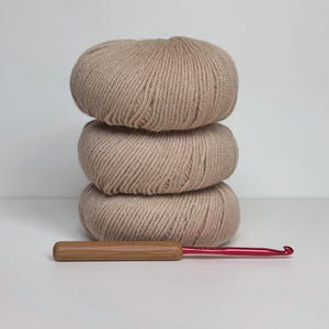 Beige Baby Alpaca Yarn for Crocheting and Knitting INDIECITA DK Soft Peruvian Yarn Gift for Knitters and Grandma