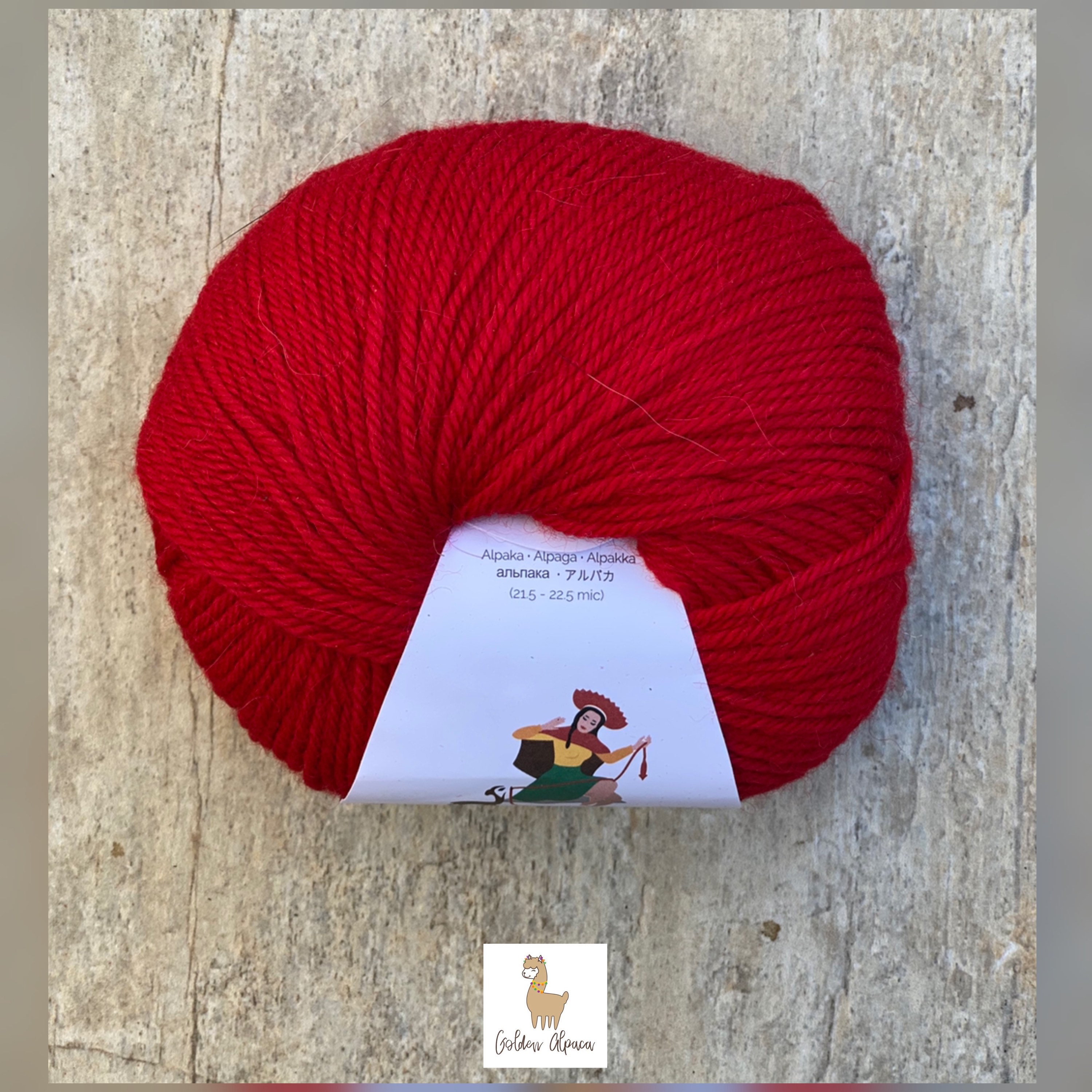 Red Baby Alpaca Yarn from Peru for Crocheting or Knitting/Soft & Luxurious  Baby Alpaca Yarn for Gift/INDIECITA DK Baby Alpaca Yarn from Peru