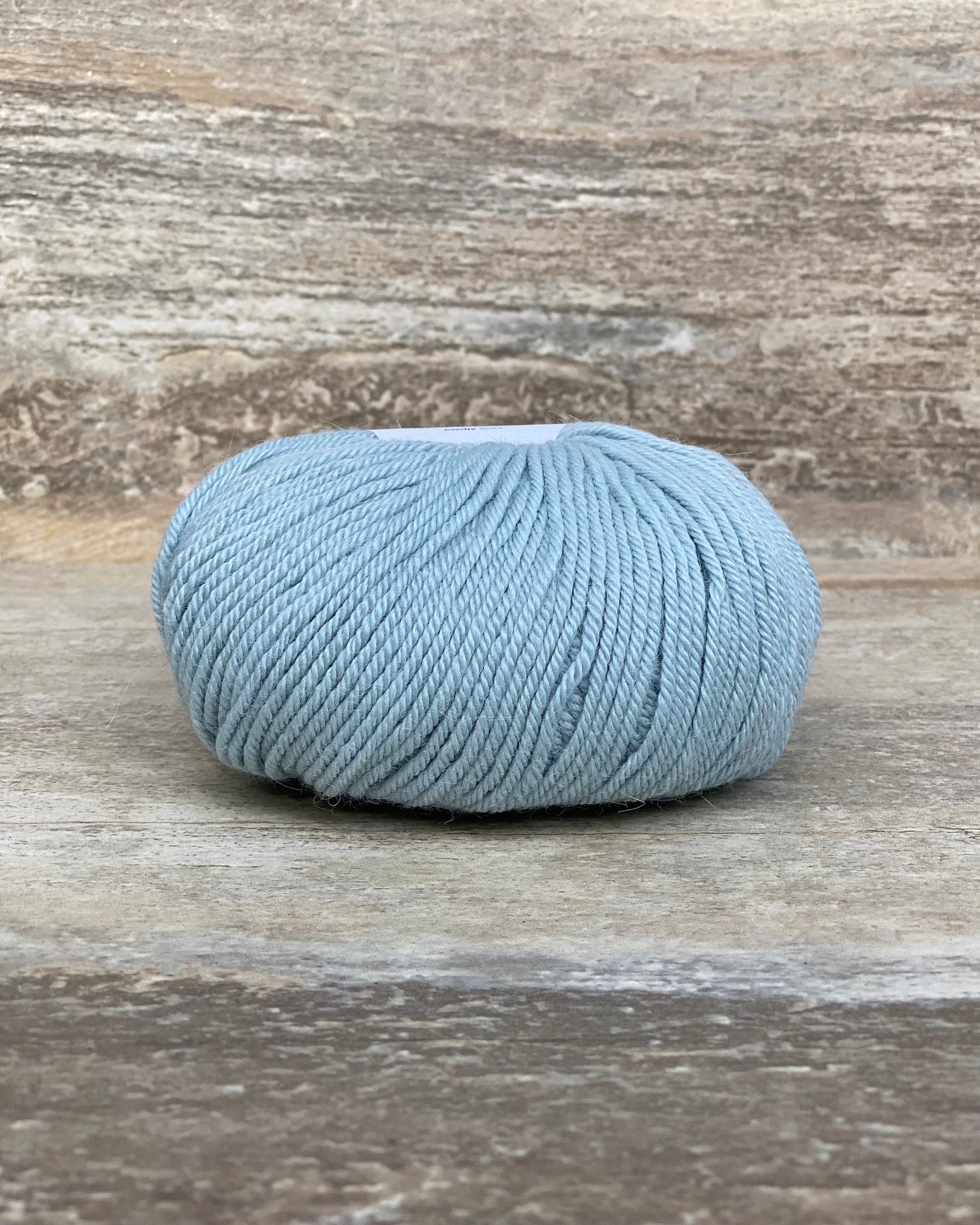 Light Blue Baby Alpaca Yarn from Peru for Crocheting or Knitting/ INDIECITA  Double Knitting Weight 3 Worsted Baby Alpaca Yarn for Blankets