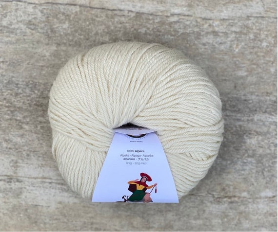White Baby Alpaca Yarn DK for Crocheting or Knitting/ INDIECITA