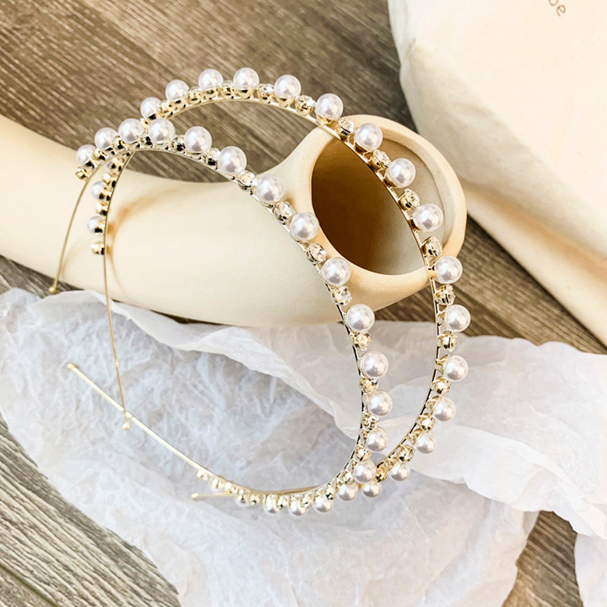 Boho Pearl Hair Band Bridal Women s Hair Vine Elegant Head Band