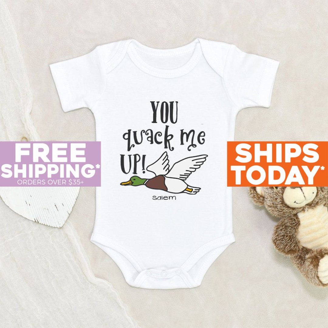 Cute Duck Baby Onesie® Funny Quack Duckling Personalized Baby Etsy
