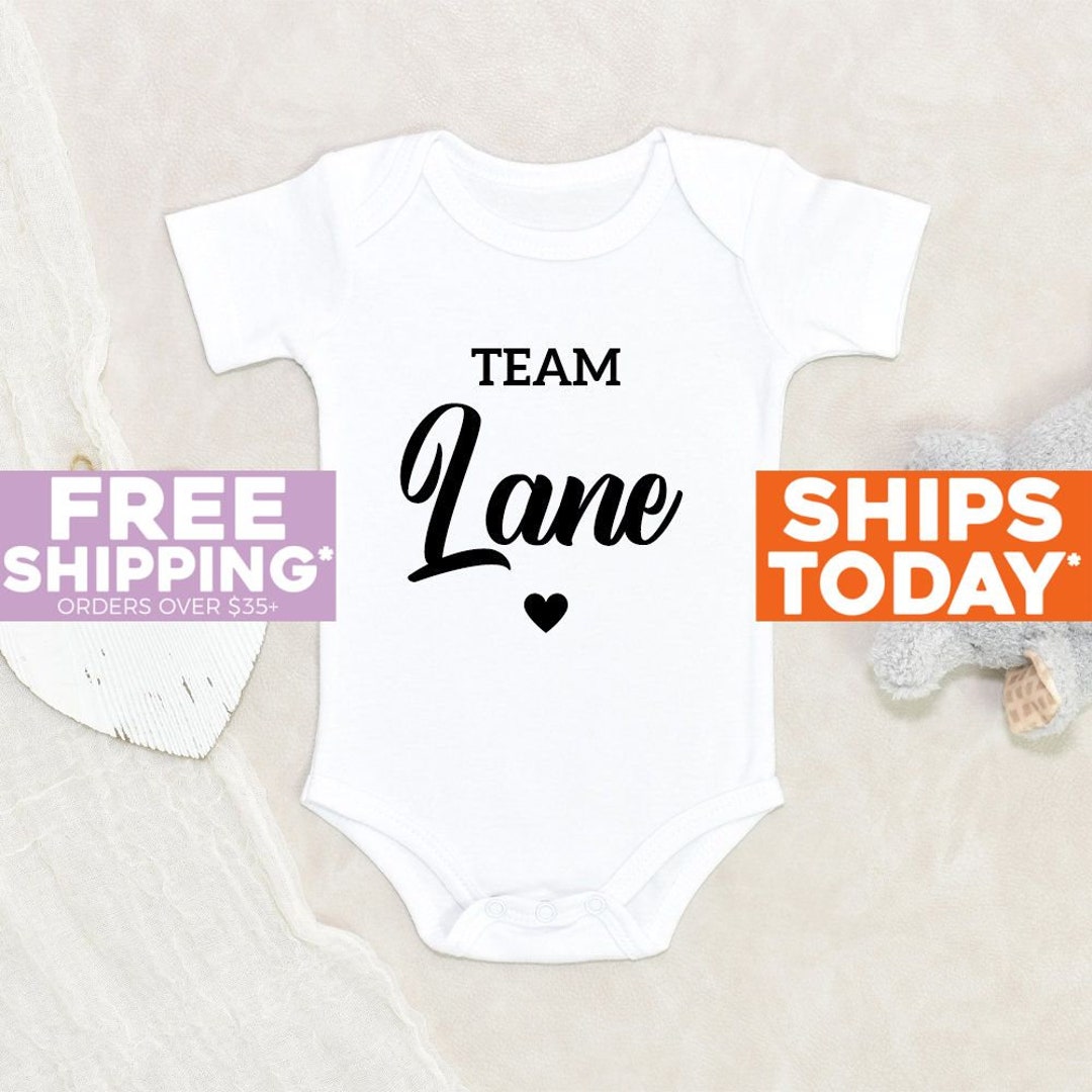 Pregnancy Announcement Baby Onesie® My First Teams Names Personalized