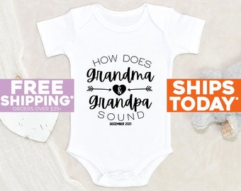 Baby Announcement For Grandparents Onesie® Baby Announcement Personalized Onesie® Pregnancy Announcement Baby Clothes Custom Baby Onesie®