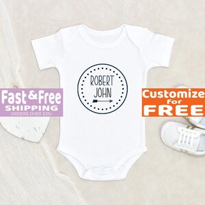 Baby Shower Gift Personalized Name Baby Boy Onesie® Custom Text Baby Onesie® Baby Boy Name Onesie® Minimalist Baby Onesie®