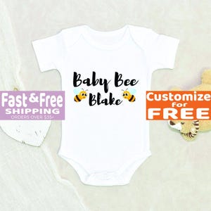 Cute Baby Onesie® Baby Bee Personalized Name Onesie® Cute Bee Custom Baby Onesie® Newest Baby Gift Honeybee Personalized Baby Onesie®