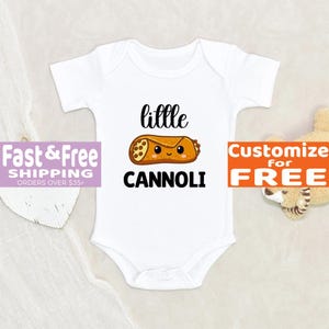 Italian Onesie® Hipster Baby Bodysuit Pastries Onesie® Desserts Shirt Funny Baby Onesie® Cute Baby Gift Food Onesie® Little Cannoli Onesie®