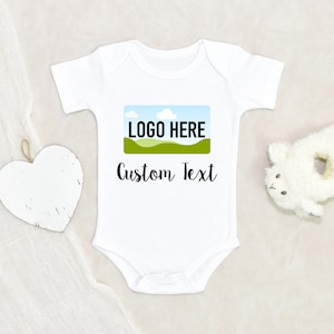 Baby Shower Gift Custom Text And Logo Baby Onesie® Baby Announcement Baby Onesie® Personalized Text Onesie® Pregnancy Announcement Onesie® image 2