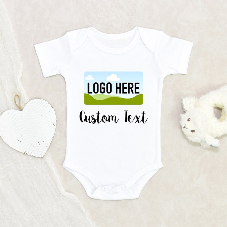 Baby Shower Gift Custom Text And Logo Baby Onesie® Baby Announcement Baby Onesie® Personalized Text Onesie® Pregnancy Announcement Onesie® image 2