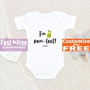 Personalized Baby Onesie: Funny Pear-fect Fruit Design