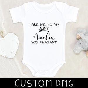 Funny Aunt Custom Design - To My Aunt Peasant Design - Baby Clothes Designs - Personalized Auntie Baby Design PNG - Digital File Only