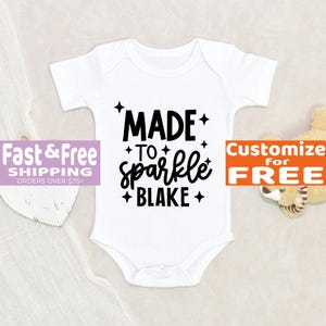 Cute Onesie® Made To Sparkle Personalized Name Baby Onesie® Custom Onesie® Baby Shower Gift New Baby Gift Pregnancy Announcement Onesie®