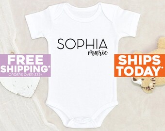 Personalized baby bodysuit featuring the name CINDY showcased in photos of letters from actual signs; Baby gift; Baby shower