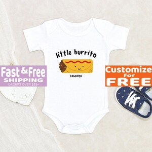 Cute Baby Onesie® Little Burrito Personalized Name Baby Onesie® Custom Baby Clothes Pregnancy Announcement Baby Onesie® Baby Shower Gift