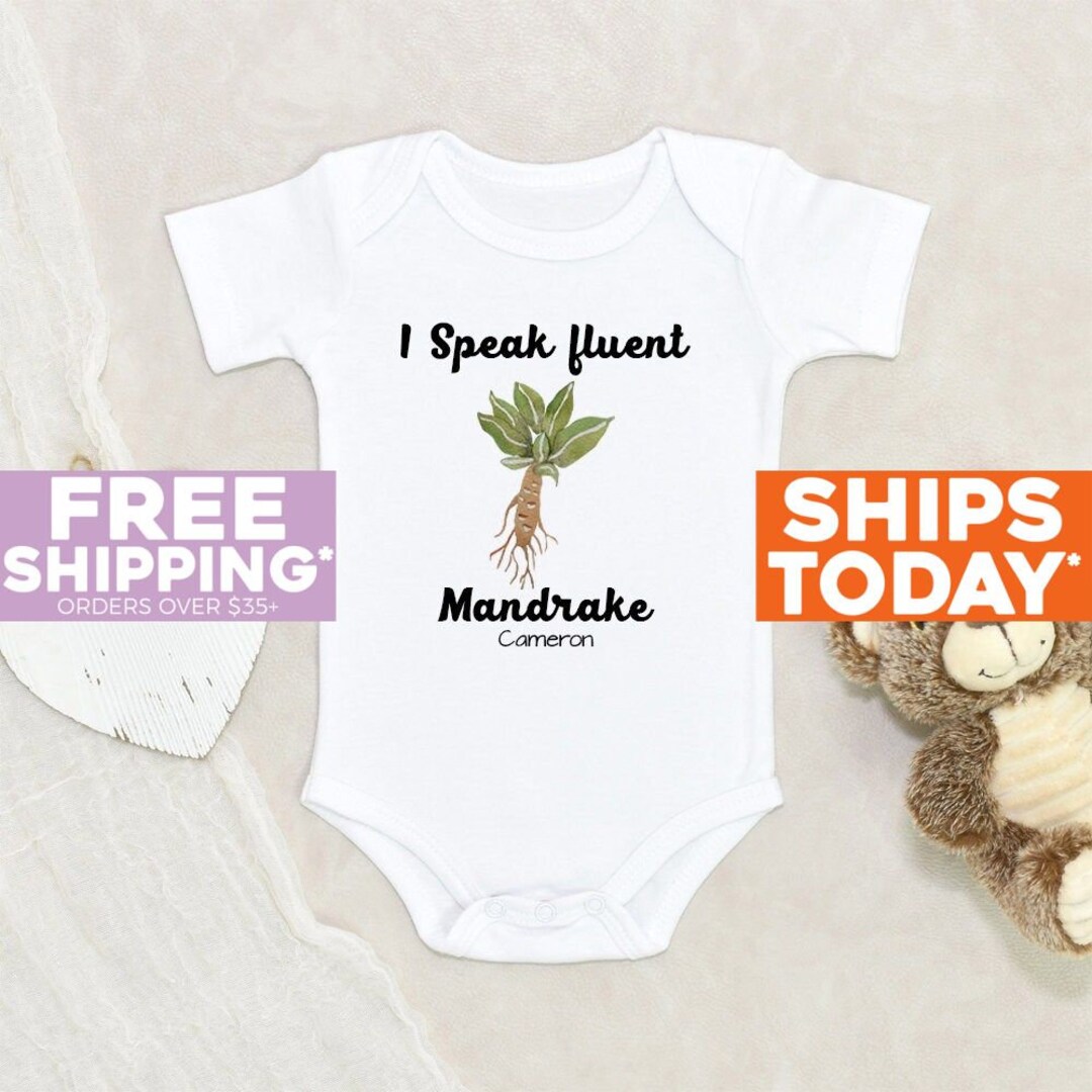 Wizard Baby Onesie® Speak Fluently Mandrake Personalized Baby Etsy