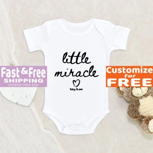 Preemie Baby Clothes NICU Baby Onesie® Little Miracle Custom Name Baby Onesie® Minimalist Baby Onesie® Unisex Baby Onesie® Baby Shower Gift
