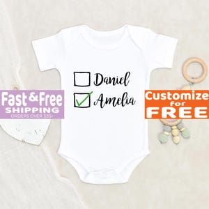 Baby Names Twin Custom Onesie® Bodysuit Cute Baby Clothes Twin Baby Onesie® Baby Clothing Funny Name Twin Onesie® Funny Friends Twin Shirts