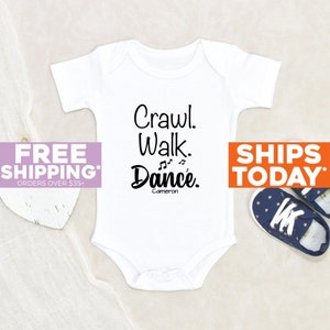 Skydiving Baby Onesie - Crawl Walk Skydive Bodysuit With Funny Saying