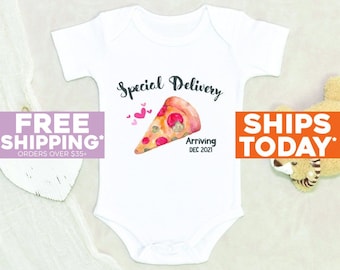 New Baby Gift Special Delivery Pizza Personalized Onesie® Baby Girl Custom Onesie® Newborn Custom Baby Clothes Baby Boy Custom Onesie®
