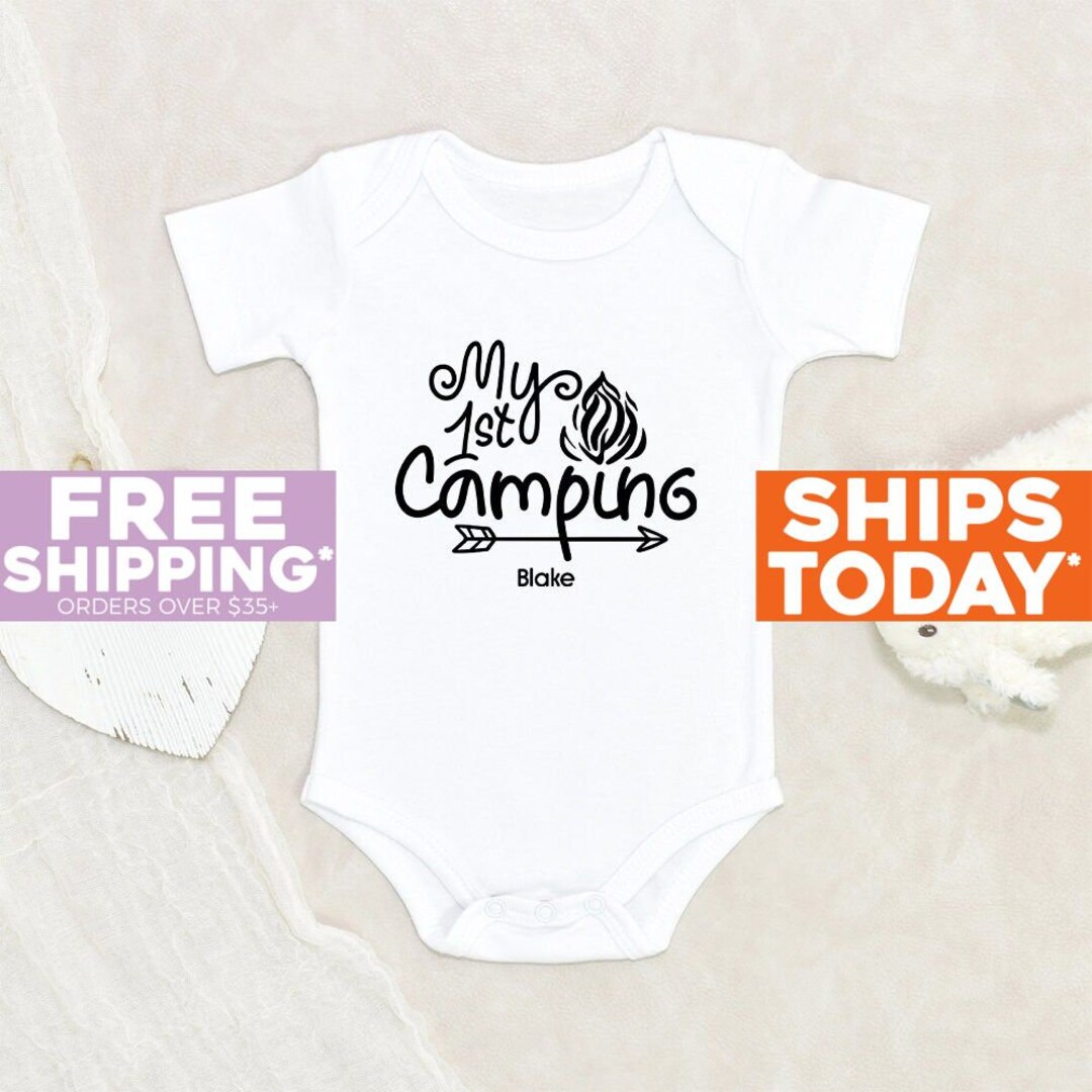 Camping Baby Onesie® My First Camping Customized Baby Onesie® Etsy