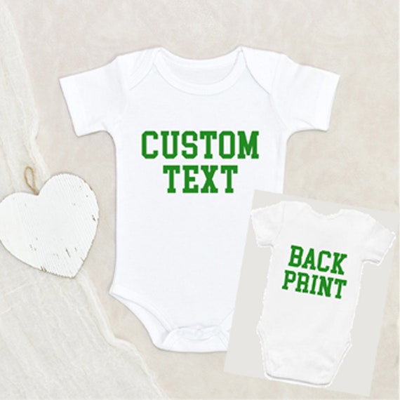 Custom Text Baby Onesie Custom Front Print and Back Print Baby Onesie Personalized Onesie Baby Shower Gift Pregnancy Announcement Onesie Etsy