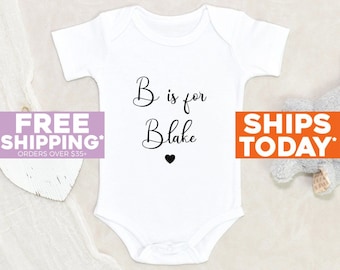 Custom Name Baby Onesie® Personalized Initial And Name Baby Onesie® Custom Baby Clothes Baby Shower Gift Pregnancy Announcement Onesie®