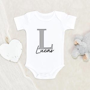 Personalized Baby Boy Onesie: Custom Name Initial Bodysuit