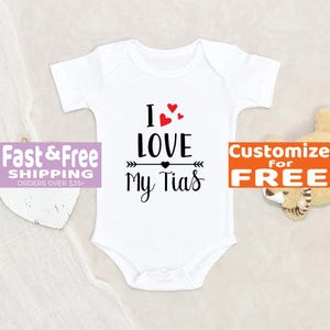 Cute Baby Onesie® I Love My Tias Baby Onesie® Tia Baby Onesie® Pregnancy Announcement Baby Onesie® Tia Loves Me Onesie®