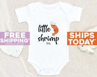 Food Baby Onesie® Little Shrimp Personalized Baby Onesie® Shellfish Baby Clothes Baby Shower Gift Pregnancy Announcement Baby Onesie®