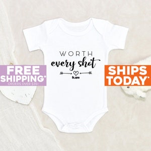 Worthful Every Shot Custom Onesie® IVF Baby Onesie® IVF Personalized Onesie® Personalized Name Onesie® Baby Shower Clothes Cute Onesie®