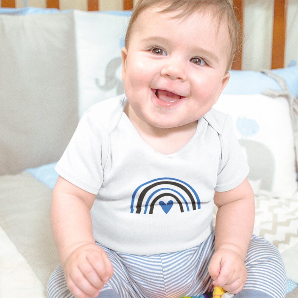 Cute Rainbow Baby Onesie® Black and Blue Rainbow Police Baby Etsy