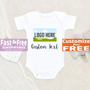 Baby Shower Gift Custom Text And Logo Baby Onesie® Baby Announcement Baby Onesie® Personalized Text Onesie® Pregnancy Announcement Onesie®