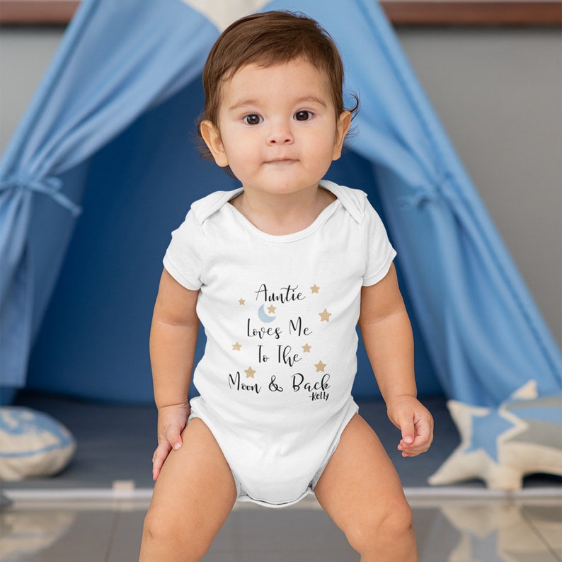 Cute Custom Baby Clothes Auntie Loves Me to the Moon and Back Etsy