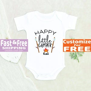 Personalized Happy Little Camper Onesie® - Organic Cotton Baby Clothes