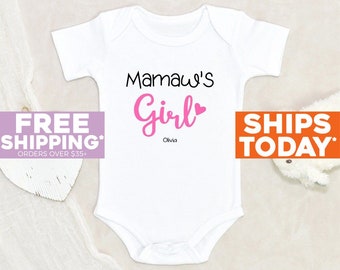 Newborn Baby Onesie® Mamaw's Girl Personalized Baby Onesie® Grandma Announcement Onesie® Grandmother Baby Clothes Grandparents Baby Onesie®